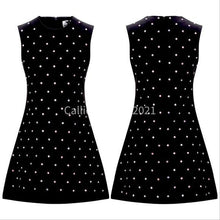 Cargar imagen en el visor de la galería, Callie Lives No Secrets Rhinestone Bling Sleeveless A-Line Black Mini Dress 8
