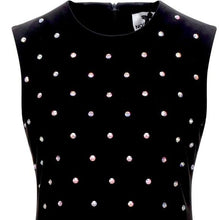 Cargar imagen en el visor de la galería, Callie Lives No Secrets Rhinestone Bling Sleeveless A-Line Black Mini Dress 8
