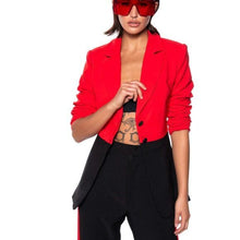 Lade das Bild in den Galerie-Viewer, Miz 34th Street Colorblock Red &amp; Black Blazer Small
