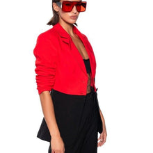 Lade das Bild in den Galerie-Viewer, Miz 34th Street Colorblock Red &amp; Black Blazer Small
