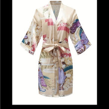 Charger l&#39;image dans la galerie, Callie Lives Champagne Kimono Robe 3/4 Length Intimates Loungewear Fashionistas
