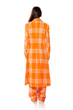 Cargar imagen en el visor de la galería, Wholesale Stasia Sherberry: Orange Plaid All Season Duster Trench Coat 2PK L XL
