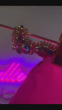 Load and play video in Gallery viewer, Wholesale Callie Bling: Multi-colored Crystal Rhinestone Hot Pink Bikini
