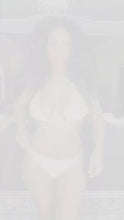 Ladda och spela upp video i Gallerivisaren, Callie in the Nude: Silver Pave Rhinestone Crystal Accent Bikini Swimsuit

