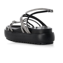 Load image into Gallery viewer, Callie Bling AZALEA WANG Float Diamante Black Sandal 7.5
