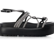 Load image into Gallery viewer, Callie Bling AZALEA WANG Float Diamante Black Sandal 7.5
