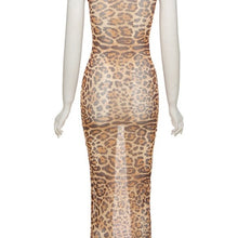 Load image into Gallery viewer, Wholesale 2 Pack: Xena Sheer: Wild Cheetah Mesh Sleeveless Maxi Coverup Dress
