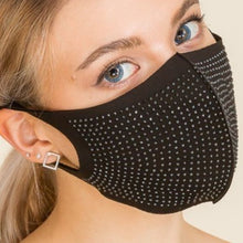 Load image into Gallery viewer, Wholesale 3 Pack: Callie Bling Safety Jewel: Rhinestone Bling Black Gold Multicolor Face Mask

