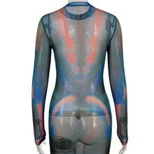Load image into Gallery viewer, Wholesale 2 Pack: Xena Infrared: Mesh Hot Body 3D Illusion Print Bodycon Sheer Dress
