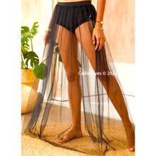Load image into Gallery viewer, Xena Mesh: Black Tulle Sheer Swim CoverUp Maxi Skirts One Size
