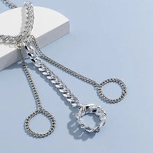 Load image into Gallery viewer, Callie Chain Gang: Three Ring Cuban Link Silver Hand Body Jewelry
