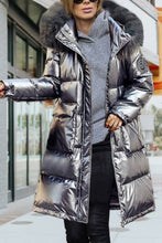 Load image into Gallery viewer, Wholesale 4 or 2 Pack: Miz Winter Puffer: PU Shiny Vegan Leather Faux Fur Hood Coat
