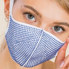 Lade das Bild in den Galerie-Viewer, Wholesale 3Pack: Callie Jewel: Rhinestone White Anti-Dust Red Blue Multicolor Bling Face Mask
