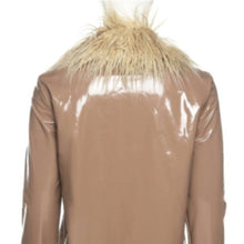 Carica l&#39;immagine nel visualizzatore di Gallery, Wholesale 2 Pack: Callie Mongolian: Shiny Nude Vegan Patent Leather Faux Fur Collar Blazer
