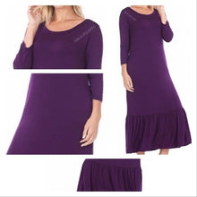 Load image into Gallery viewer, WHOLESALE 3 PACK: Elaine Ruffle: Purple Midi Work Dress w Pockets
