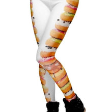 Lade das Bild in den Galerie-Viewer, Wholesale 3PK: Stasia Dunkin: Doughnut Tower Leggings White 3D Graphic Leggings O/S
