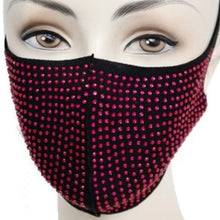 Load image into Gallery viewer, Wholesale 3 Pack: Callie Bling Safety Jewel: Rhinestone Bling Black Gold Multicolor Face Mask
