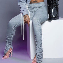 Load image into Gallery viewer, Wholesale 3 PK: Callie Laced &amp; Ruched: Heather Gray Cut Out Cropped Hoodie &amp; Jogger Set
