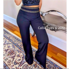Load image into Gallery viewer, Wholesale 2 Pack: Callie Meandros: Greek Border High Waist Slacks
