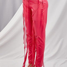 Load image into Gallery viewer, Wholesale 2 Pack: Xena Pink Strings Attached: Vegan Unlaced Faux Leather Pants  XS/S S/M M/L L/XL
