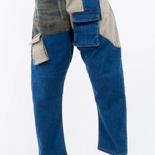 Ladda upp bild till gallerivisning, Wholesale 2 Pack: Callie Trifecta: Mixed Denim Khaki Camo Cargo Harem Jeans
