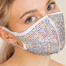 Lade das Bild in den Galerie-Viewer, Wholesale 3Pack: Callie Jewel: Rhinestone White Anti-Dust Red Blue Multicolor Bling Face Mask
