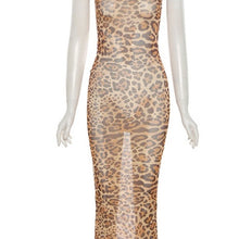 Carica l&#39;immagine nel visualizzatore di Gallery, Wholesale 2 Pack: Xena Sheer: Wild Cheetah Mesh Sleeveless Maxi Coverup Dress
