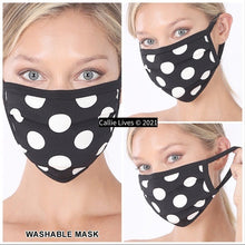 Lade das Bild in den Galerie-Viewer, Stasia Red Polka Face: Washable Cotton Dot Masks 5 Pack

