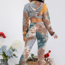 Load image into Gallery viewer, Wholesale 3 Pack: Miz Cropped &amp; Dyed: Kangaroo Pocket Hoodie Jogger Gray Green Mustard Pant Set
