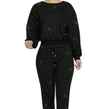 Load image into Gallery viewer, Wholesale 2 Pack: Callie Bling: Rhinestone Top &amp; Pant Jogger Sets
