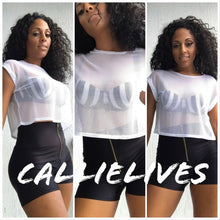Load image into Gallery viewer, Stasia All Net: Mesh Crew Neck Cropped T-shirt, Tops, CallieLives 
