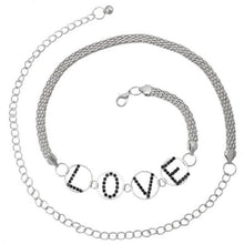 Load image into Gallery viewer, Wholesale 3 PK: Callie LOVE: Bling Chain Rhinestone Gold &amp; Silver Belts
