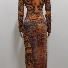 Ladda upp bild till gallerivisning, Xena Egyptian: Sheer Mesh Long Sleeve Maxi Coverup Dress Medium
