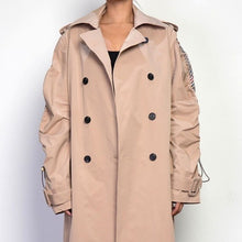 Load image into Gallery viewer, Wholesale 3Pack: Callie Berry: Rain Trench Plaid Open Air Tan Spring Jacket
