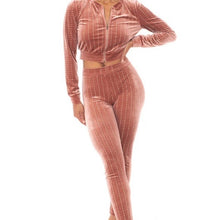Load image into Gallery viewer, Wholesale 2 Pack: Callie Bling: Iridescent Rhinestone Velvet Pantsuit Set

