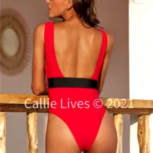 Load image into Gallery viewer, Callie Medallion: Trophy Chic Color Block Swimsuit
