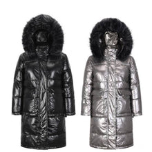 Load image into Gallery viewer, Wholesale 4 or 2 Pack: Miz Winter Puffer: PU Shiny Vegan Leather Faux Fur Hood Coat
