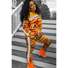 Load image into Gallery viewer, Wholesale 3 Pack: Miz Sunny Side Survivor: Plus Yellow Orange Red Camo Hoodie Track Suit Pant Set
