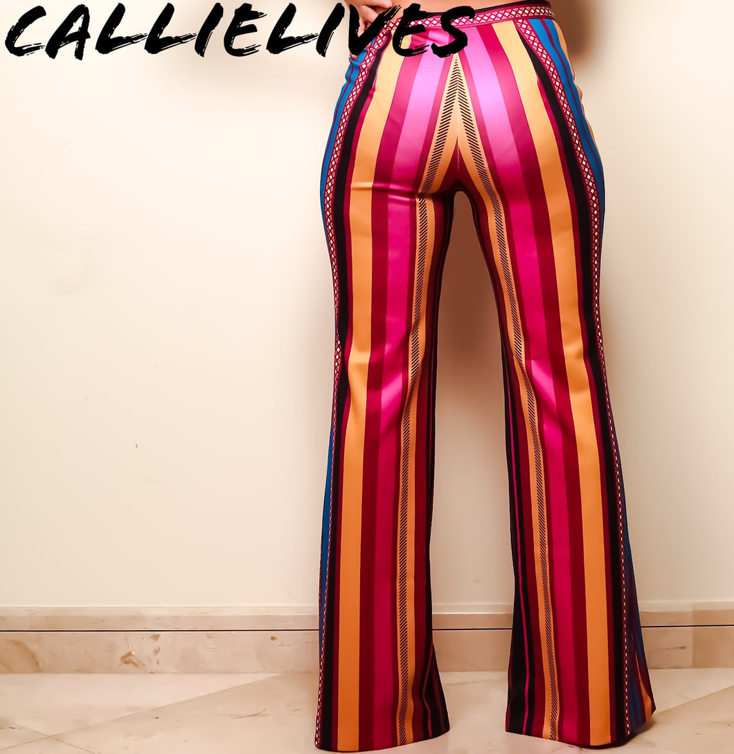 Stasia Circus Tent: PolyScuba Flared Stripe Pant, Skinny Pants & Palazzos & Other Cute Bottoms, CallieLives 