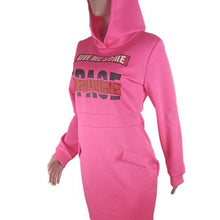 Carica l&#39;immagine nel visualizzatore di Gallery, Wholesale 2PK or 4PK: Stasia Space: Give Me Some Hoodie Neon Pink Plus Size Dress
