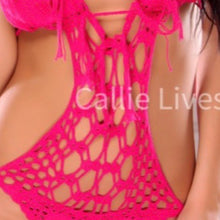 Cargar imagen en el visor de la galería, Wholesale 3 Pack: Stasia Hot: Fuchsia Pink Tassel Crochet Monokini
