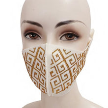 Carica l&#39;immagine nel visualizzatore di Gallery, Wholesale 4 Pack: Callie Greek: Gold Meander Rhinestone Face Masks

