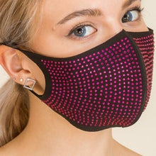 Load image into Gallery viewer, Wholesale 3 Pack: Callie Bling Safety Jewel: Rhinestone Bling Black Gold Multicolor Face Mask
