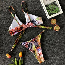 Load image into Gallery viewer, Wholesale 3 Pack: Callie Wild Snake &amp; Zebra Animal Print Tonga Bikini Swimsuit

