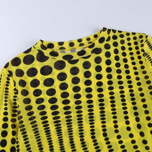 Lade das Bild in den Galerie-Viewer, Stasia Skewed: Citrus Dotted Drawstring Mesh Skirt Set Orange Small
