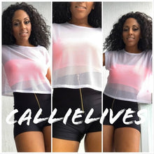 Load image into Gallery viewer, Stasia All Net: Mesh Crew Neck Cropped T-shirt, Tops, CallieLives 
