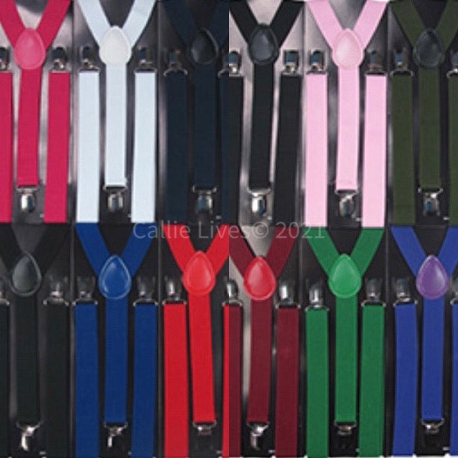 Wholesale 3 Pack: Miz Suspended: Single back Elastic Suspenders with metal fasteners