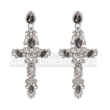 Charger l&#39;image dans la galerie, Wholesale 2Pack: Callie Christian Baroque Cross Rhinestone Earrings
