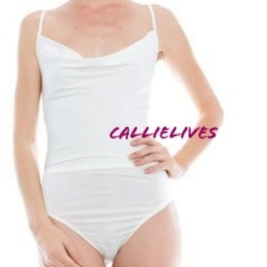 Wholesale Callie White: Cowlneck Cami Laced Back Bodysuit, Tops, CallieLives 