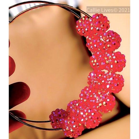 Callie Candy Ball: Shimmering Charm Hoop Earring